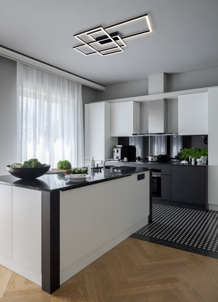 Plafoniera LED Maytoni Rida MOD016CL-L80BK, 78W, Negru, 2900 lm, 3000–4000K