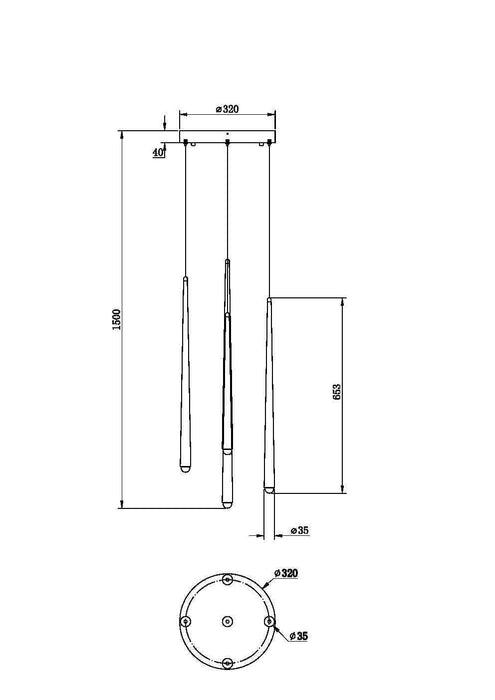 Lustra LED Maytoni Modern Cascade, Alama, LED 31W, 2250lm  MOD132PL-L30BSK