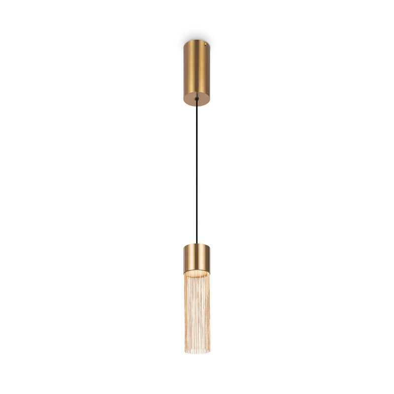 Lampă suspendată modernă LED Maytoni Imaginary, 5W, 3000K, Aurie, Metal
