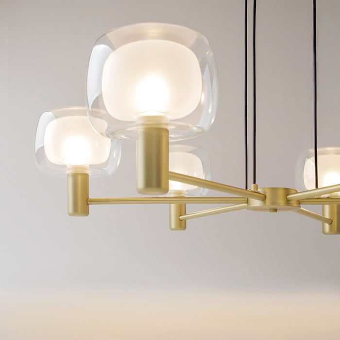 Lustra Living Maytoni Modern Vision Auriu, 6XE14, MOD411PL-06G