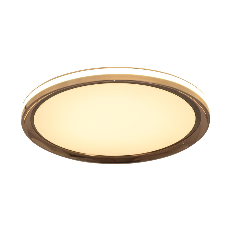 Plafoniera MX4168-1-3WGT LED 24W 2800LM 3000K Ø45 H7 metal alb si corp galvanizat auriu abajur din sticla