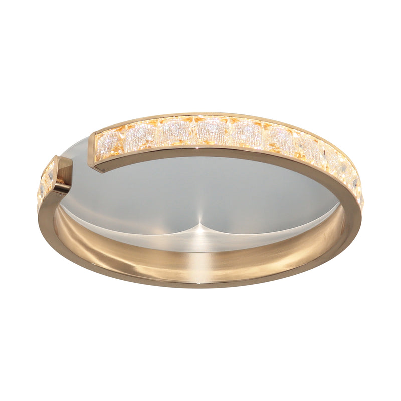 Plafoniera LED Muriel MX4996-1-3GWD LED 34W 4000LM 3000K Ø45 H8 metal corp auriu francez abajur sticla auriu si alb