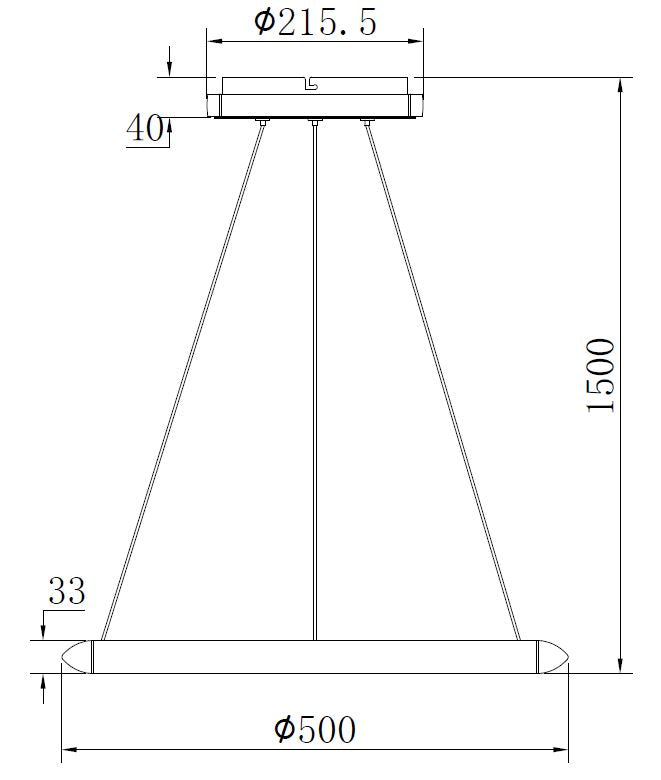 Lustra suspendată LED Newa 11677 LED 27,5W 3200LM 3000K Ø50 H150 corp metal argintiu