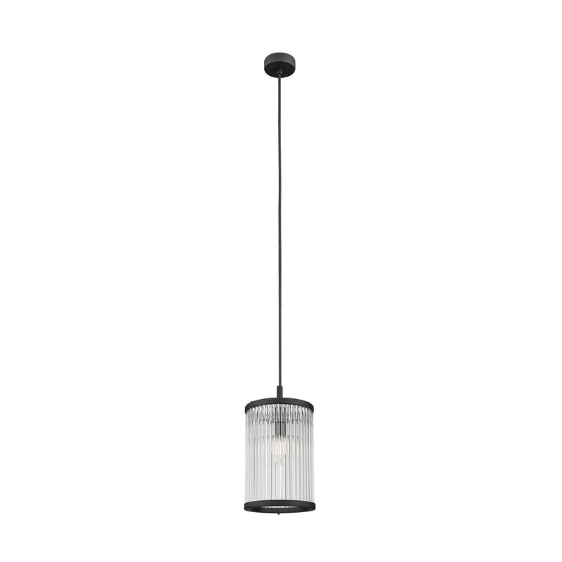 Lustra suspendată Sergio P0528-01F-P7AC 1 x E14 MAX 60W negru mat, corp metalic abajur din sticlă