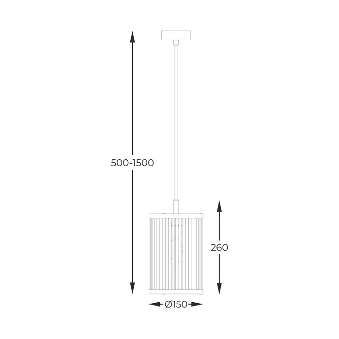 Lustra suspendată Sergio P0528-01F-P7AC 1 x E14 MAX 60W negru mat, corp metalic abajur din sticlă