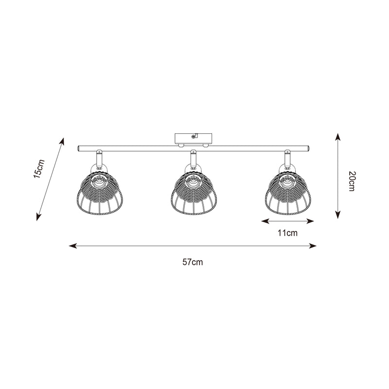 Plafoniera Zuma Line Gent 3xE14 Negru