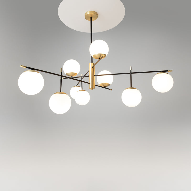 Lustra Living Maytoni Nostalgia Auriu mat, 9XE14