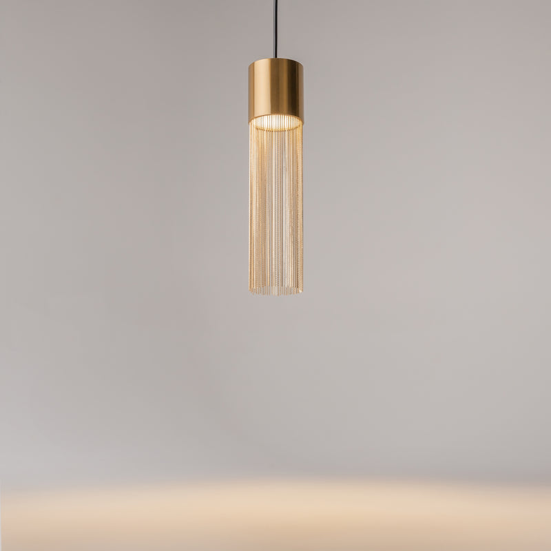 Lampă suspendată modernă LED Maytoni Imaginary, 5W, 3000K, Aurie, Metal