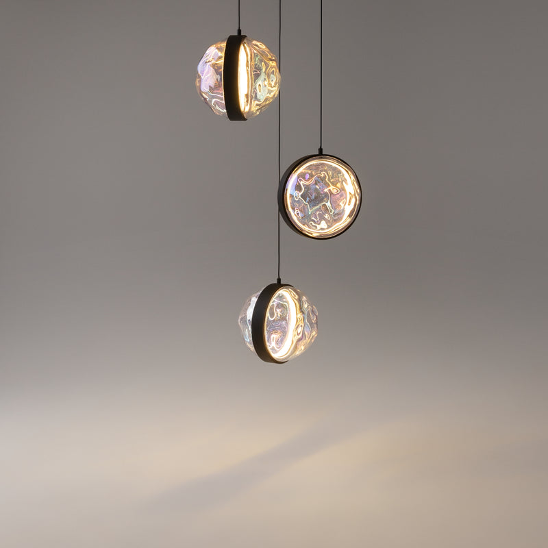 Lustra LED Maytoni Misterio Ø380 cm, sticlă multicolor, 15W, 2700K, negru
