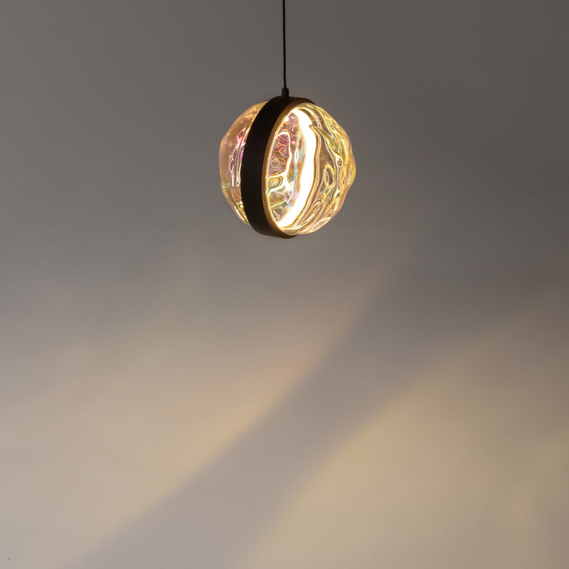 Pendul LED Maytoni Misterio Ø180 cm, sticlă multicolor, 6W, 2700K, negru