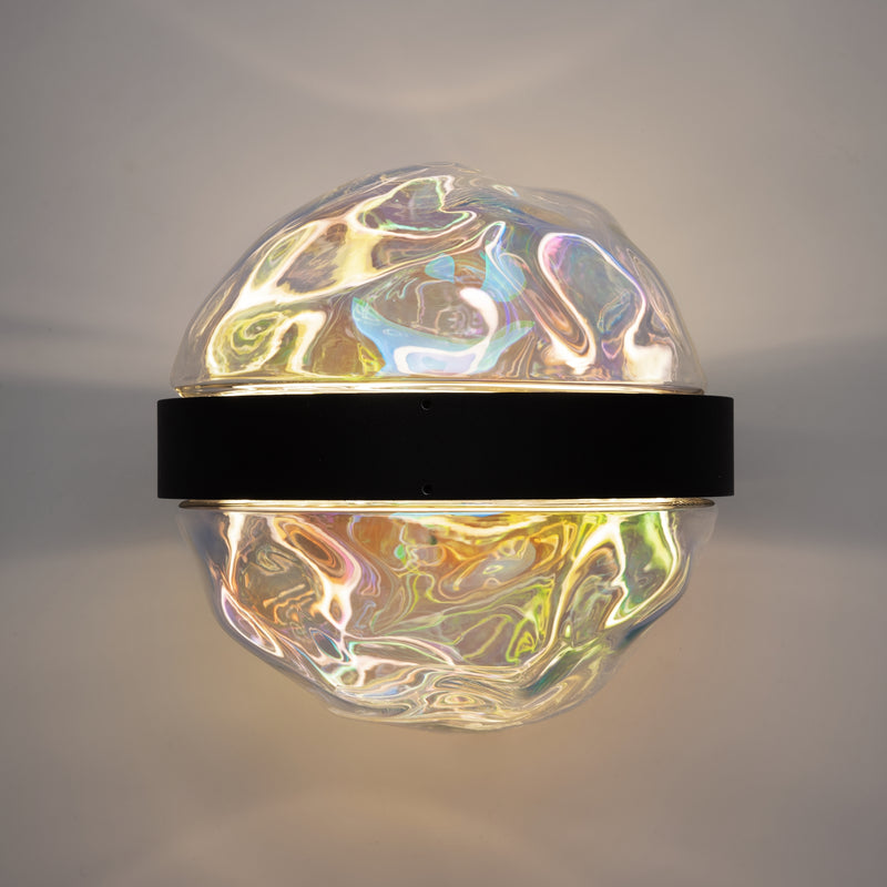Aplica LED Maytoni Misterio, sticlă multicolor, 6W, 2700K, negru