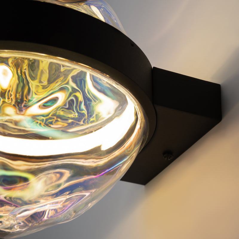 Aplica LED Maytoni Misterio, sticlă multicolor, 6W, 2700K, negru
