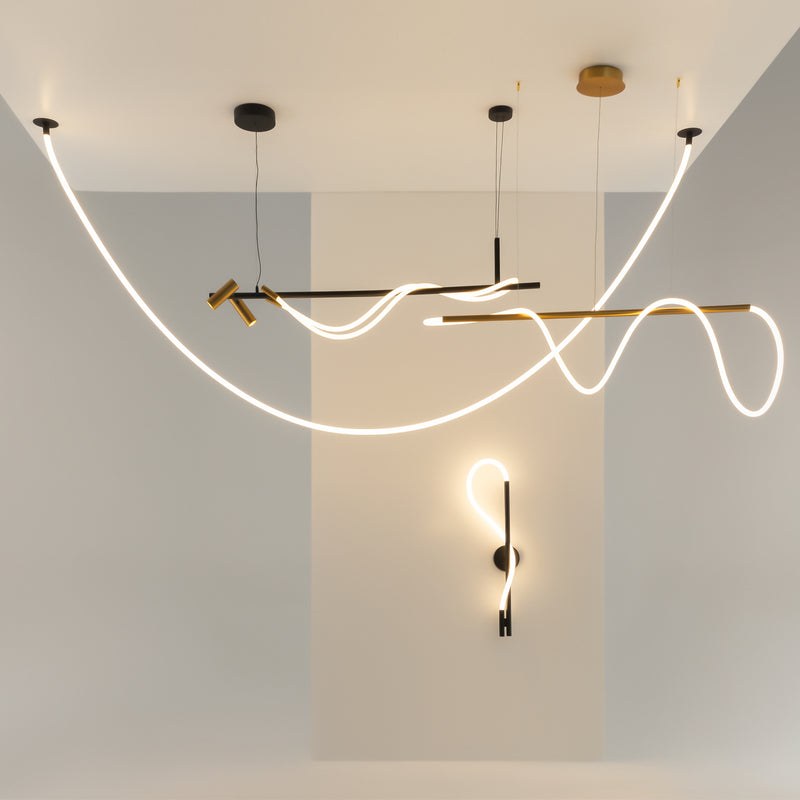 Lustra LED Maytoni Tau Negru/Auriu
