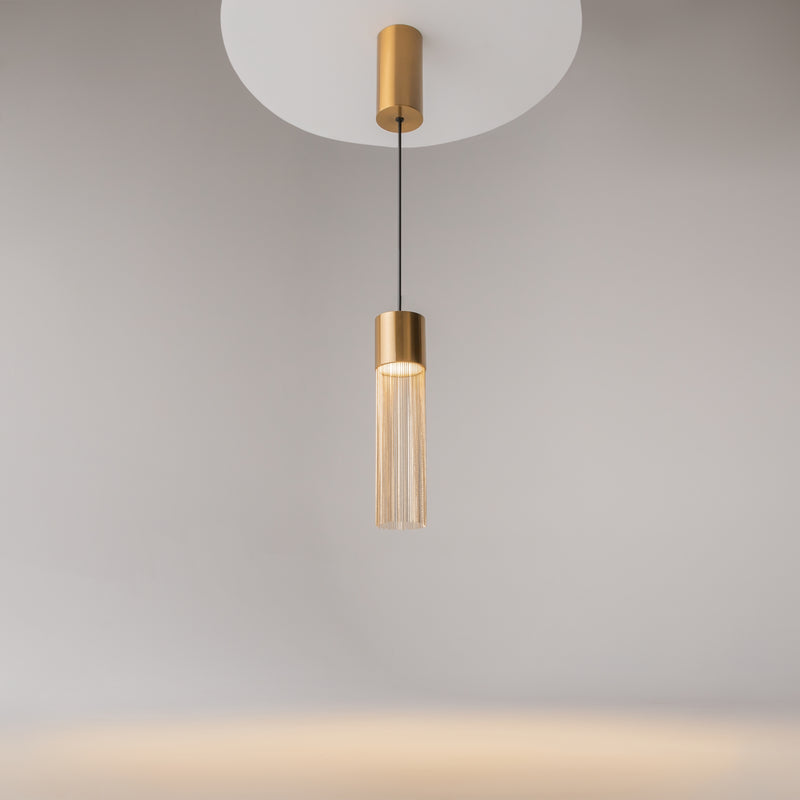 Lampă suspendată modernă LED Maytoni Imaginary, 5W, 3000K, Aurie, Metal