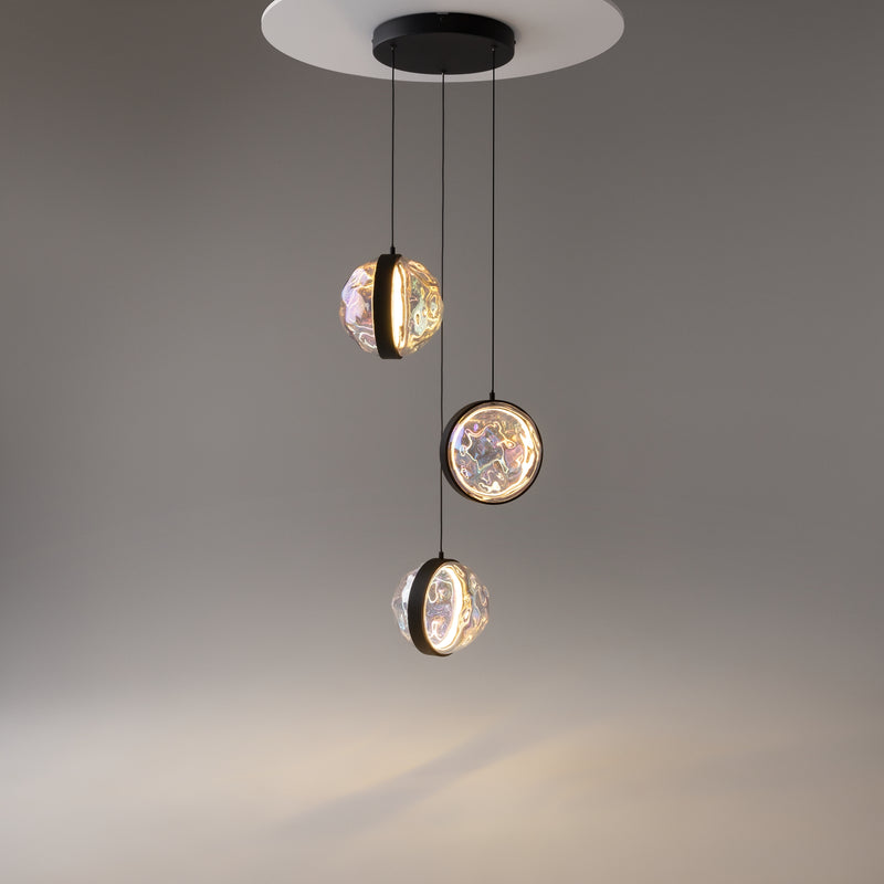 Lustra LED Maytoni Misterio Ø380 cm, sticlă multicolor, 15W, 2700K, negru