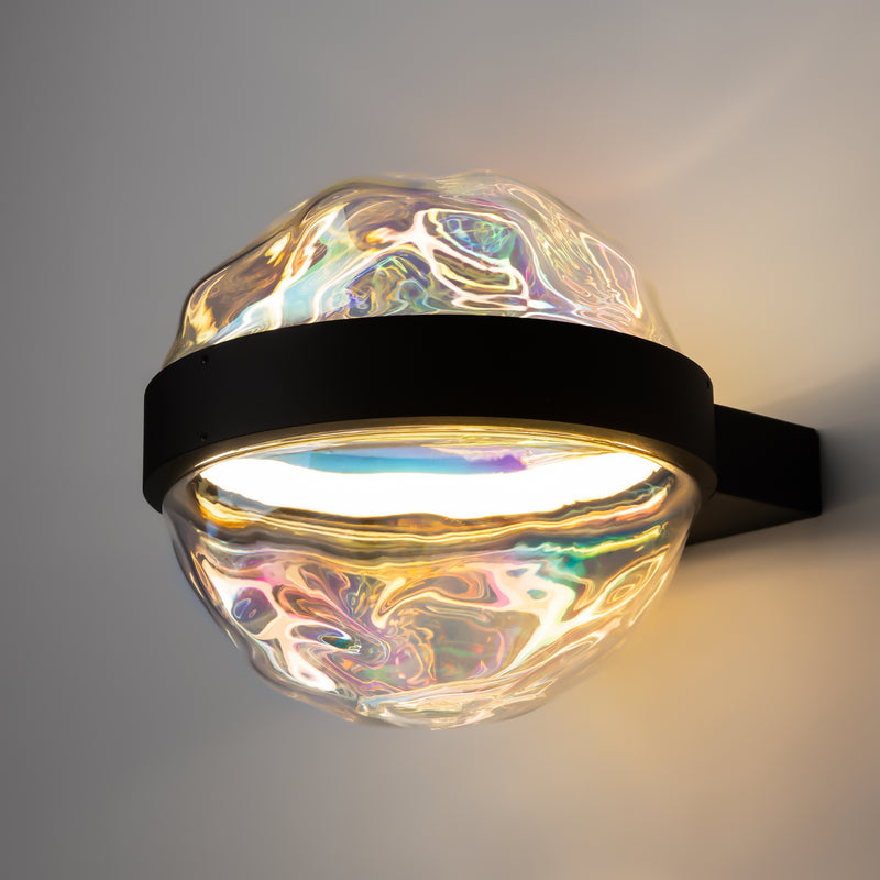 Aplica LED Maytoni Misterio, sticlă multicolor, 6W, 2700K, negru