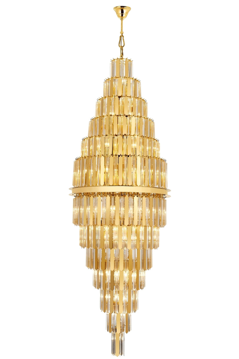 Lustră Queen Suspendată – Inox și Cristal Schott, Ø75 cm, H260 cm