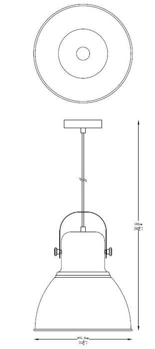 Lampa suspendată Kairos A8015-SWH 1 x E27 MAX 40W Ø31,5 H158 metal alb nisip și corp crom alb lucios abajur interior