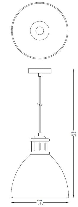 Lampa suspendata Mensa A8050L-SBK 1 x E27 MAX 40W Ø30 H158 metal nisip negru si corp auriu alb lucios nuanta interior