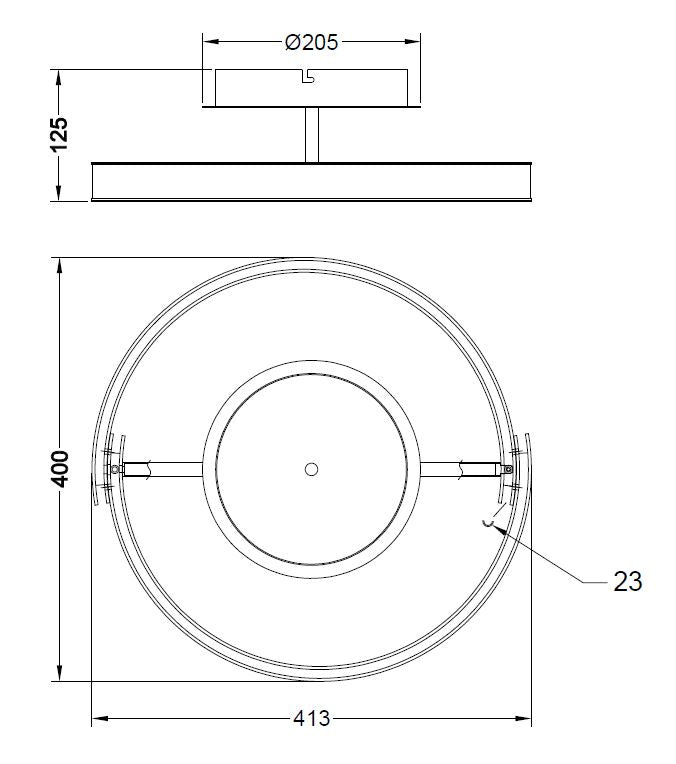 Plafoniera LED Linos MX4417-1S-3BGD LED 24W 2800LM 3000K W40 L41,3 H12,5 metal negru si corp auriu
