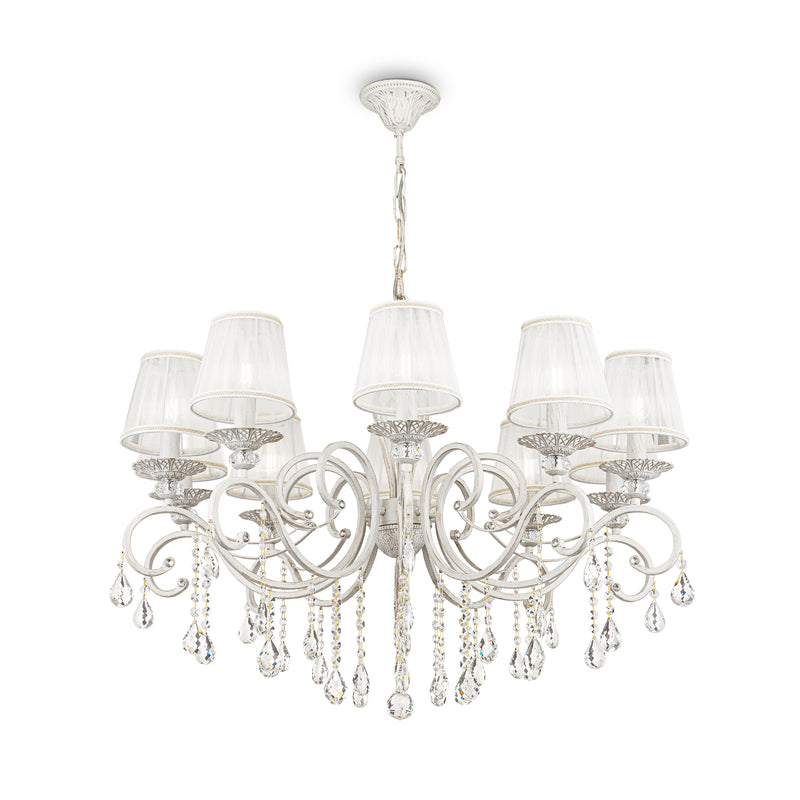 Lustra Living Maytoni Classic Grace Alb/Auriu, 10XE14