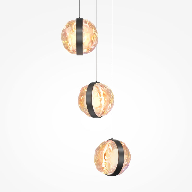 Lustra LED Maytoni Misterio Ø380 cm, sticlă multicolor, 15W, 2700K, negru