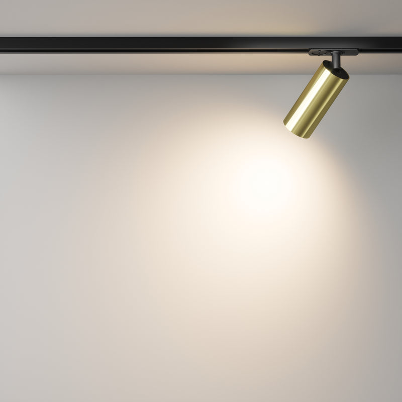 Proiector LED pentru sina monofazata Unity Maytoni Technical Focus LED, Alama, LED 12W, 900lm 3000K