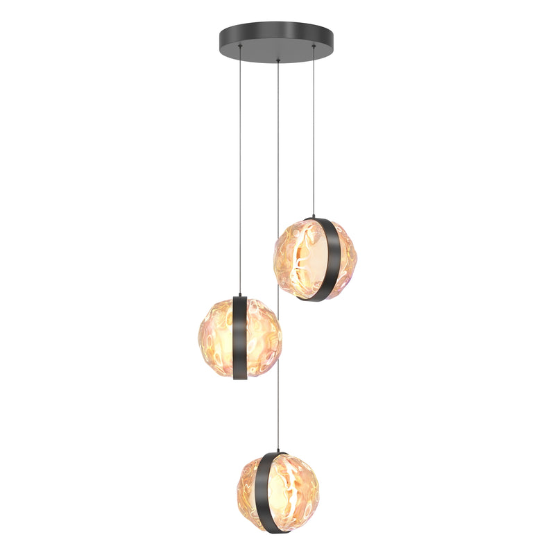 Lustra LED Maytoni Misterio Ø380 cm, sticlă multicolor, 15W, 2700K, negru