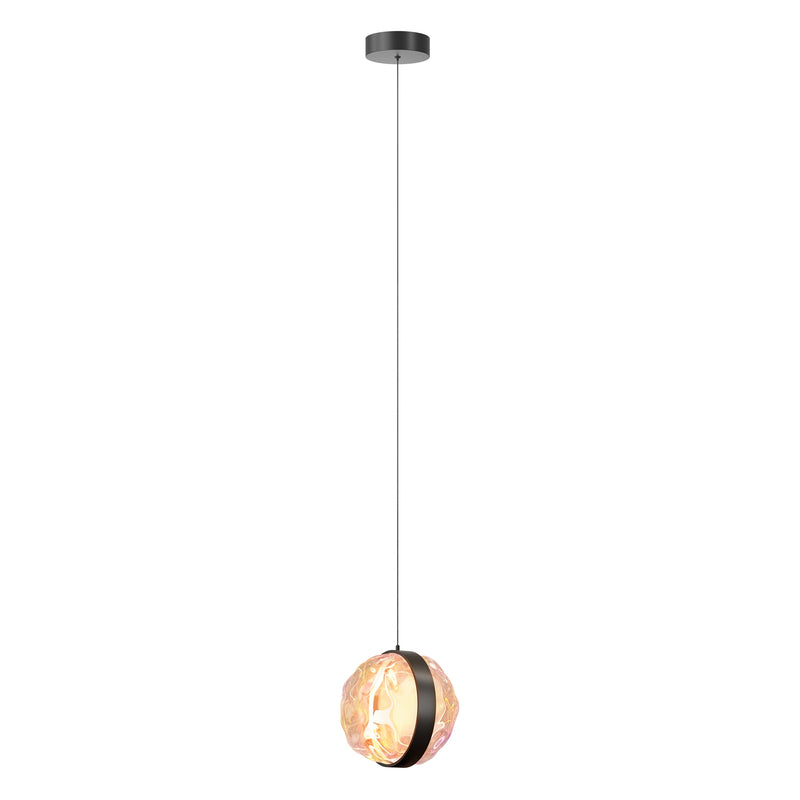 Pendul LED Maytoni Misterio Ø180 cm, sticlă multicolor, 6W, 2700K, negru