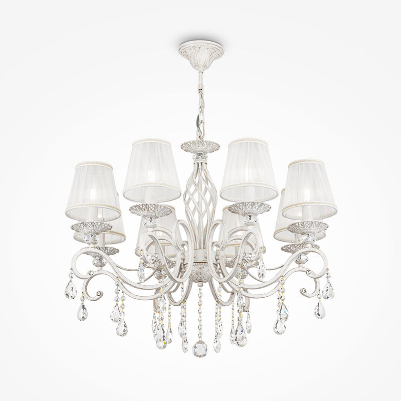 Lustra Living Maytoni Classic Grace Alb/Auriu, 8XE14