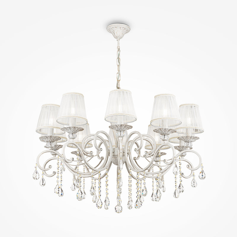 Lustra Living Maytoni Classic Grace Alb/Auriu, 10XE14