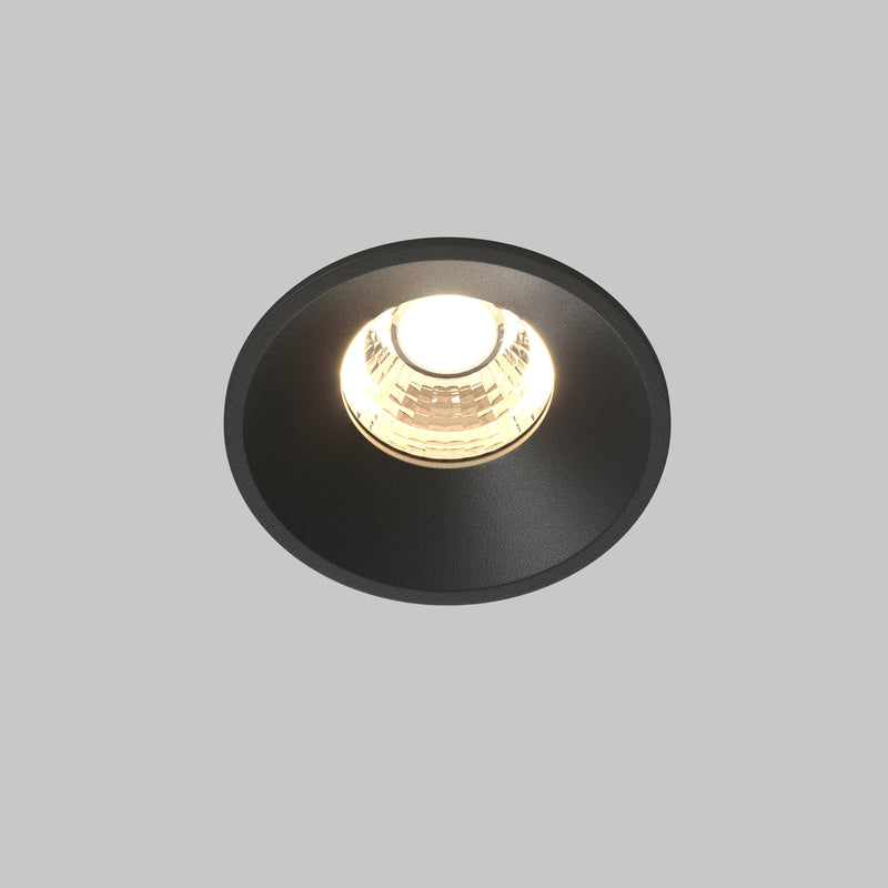 Spot LED Incastrat Maytoni Technical Round, Negru, LED 7W, 450lm 3000K
