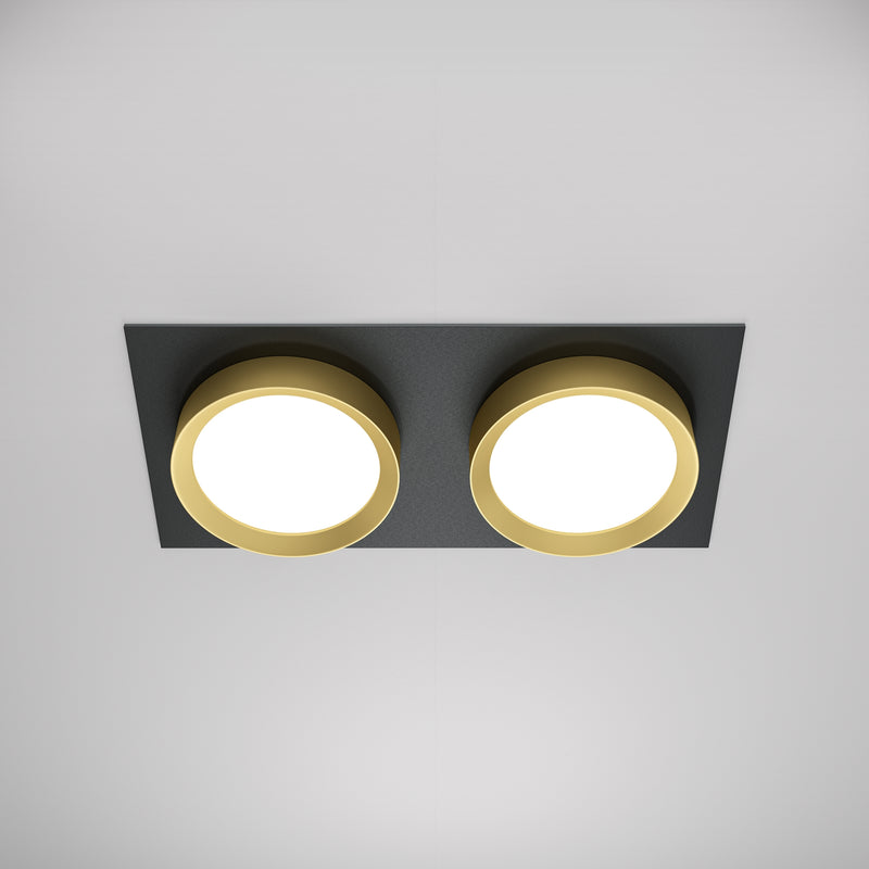 Spot Incastrat Maytoni Technical Hoop, Negru | Auriu, GX53 15W