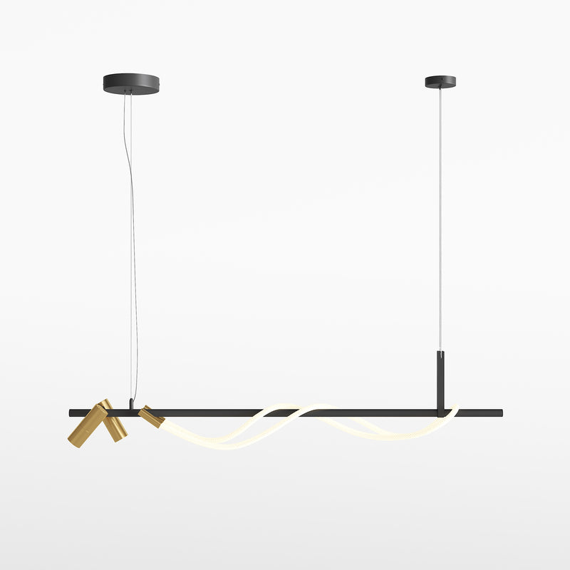 Lustra LED Maytoni Tau Negru/Auriu