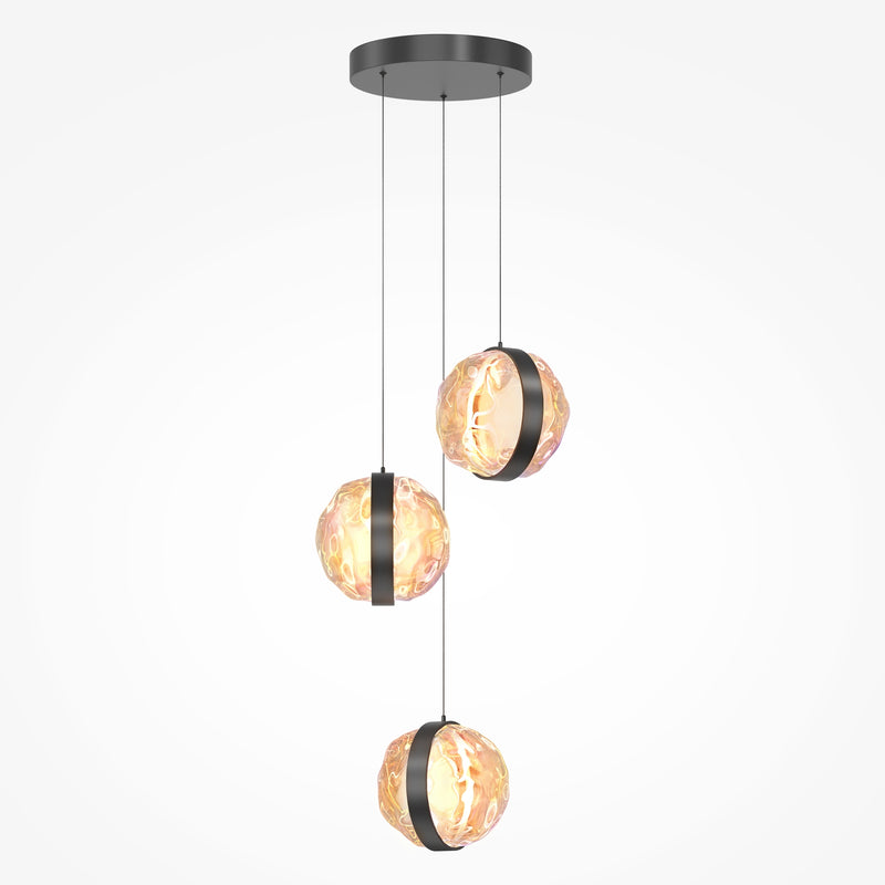 Lustra LED Maytoni Misterio Ø380 cm, sticlă multicolor, 15W, 2700K, negru