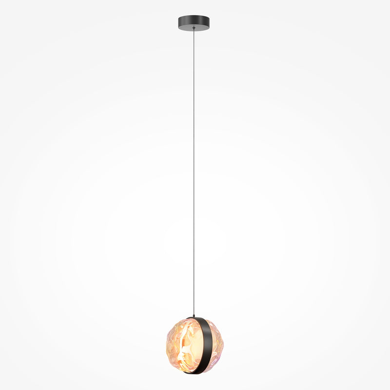 Pendul LED Maytoni Misterio Ø180 cm, sticlă multicolor, 6W, 2700K, negru