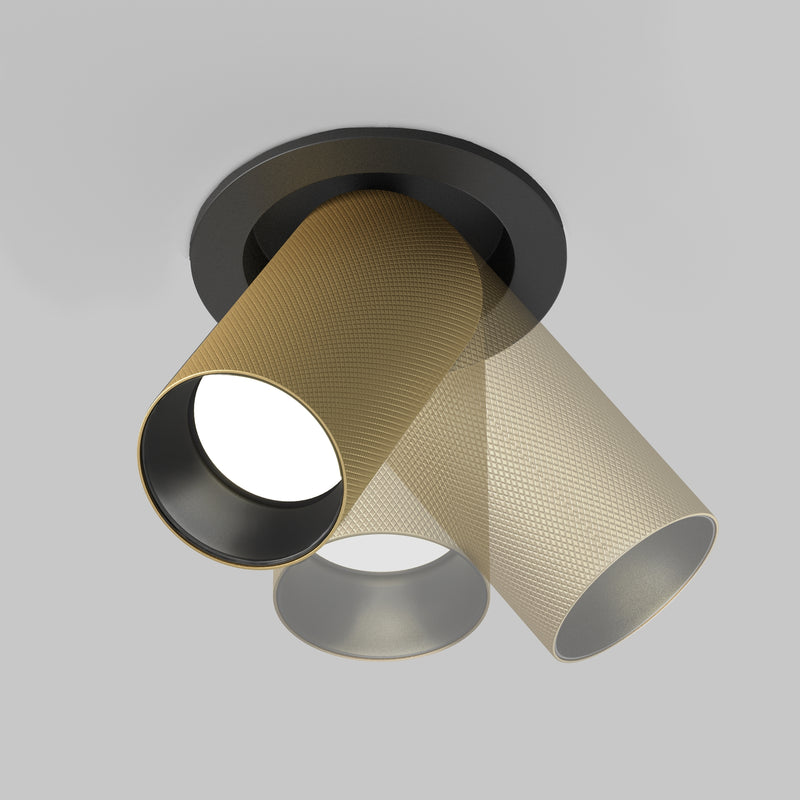 Lampa de Tavan Incastrata, Reglabila Maytoni Technical Artisan, Negru | Auriu mat, GU10 10W