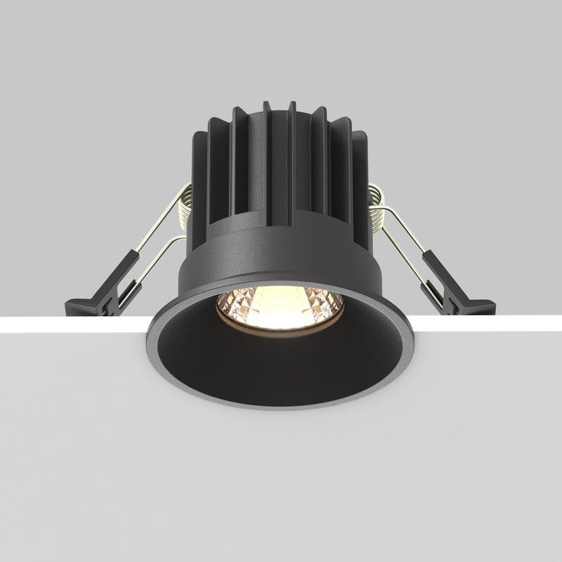 Spot LED Incastrat Maytoni Technical Round, Negru, LED 7W, 450lm 3000K