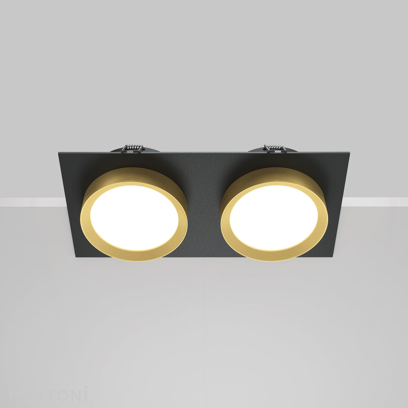 Spot Incastrat Maytoni Technical Hoop, Negru | Auriu, GX53 15W