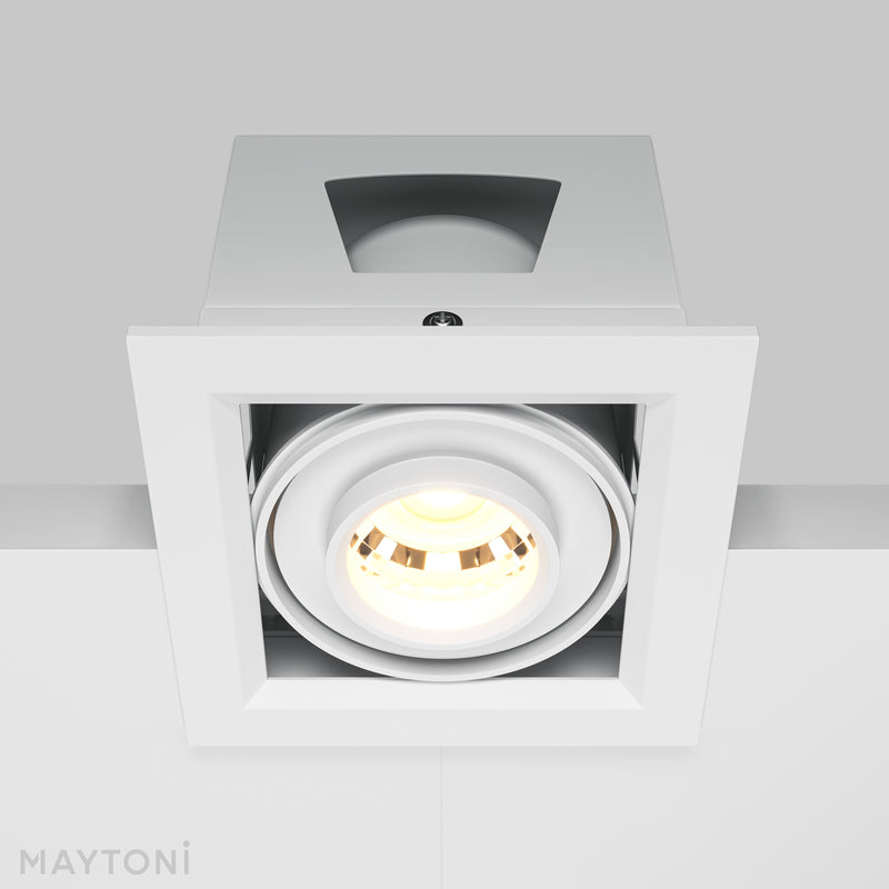 Spot LED Incastrat Maytoni Technical Metal Modern, Alb, LED 10W, 750lm 3000K