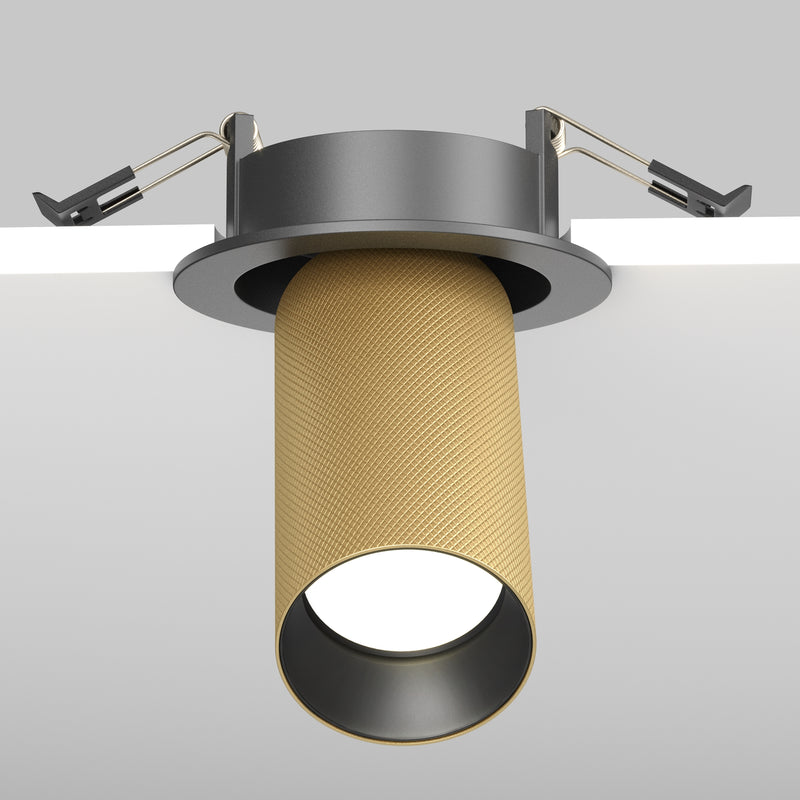 Lampa de Tavan Incastrata, Reglabila Maytoni Technical Artisan, Negru | Auriu mat, GU10 10W
