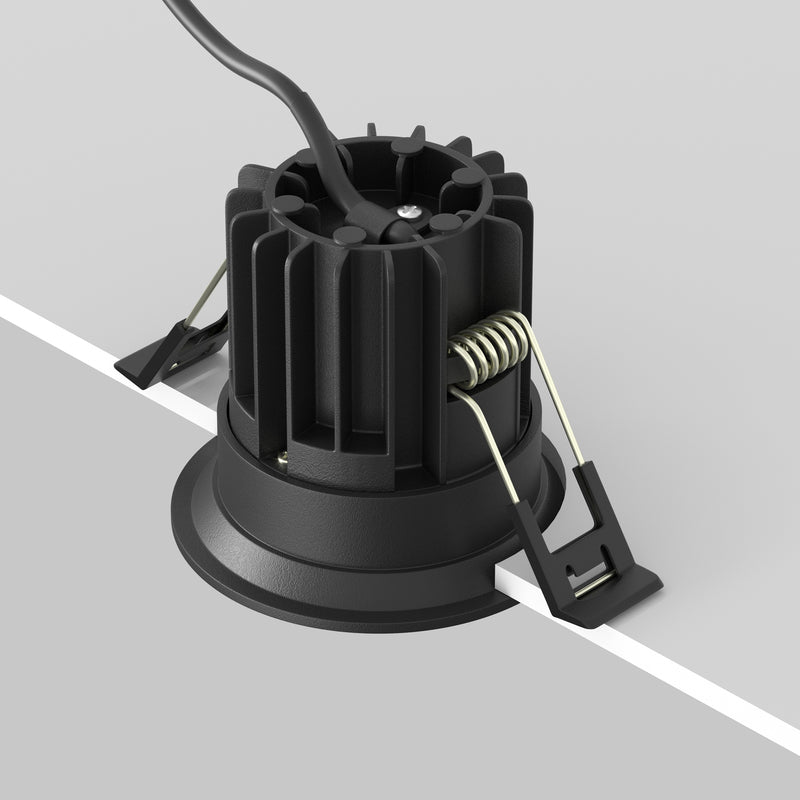 Spot LED Incastrat Maytoni Technical Round, Negru, LED 7W, 450lm 3000K