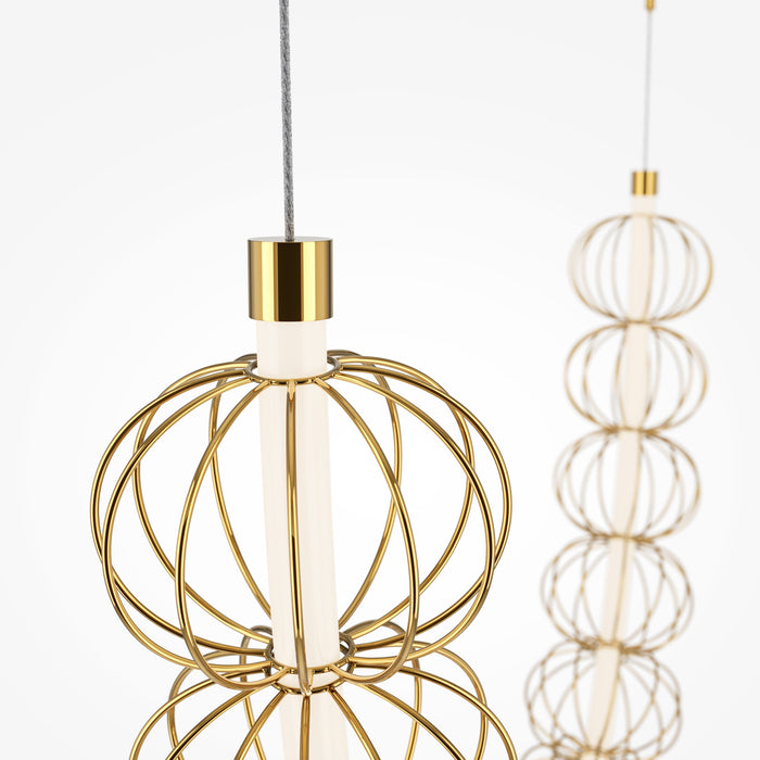 Lustra LED Maytoni Modern Golden Cage, Auriu   , LED 107W, 6110lm 3000K MOD216PL-L55G3K