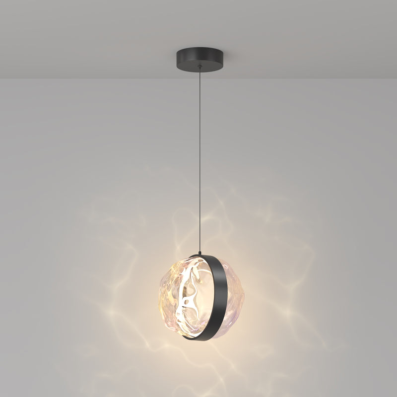 Pendul LED Maytoni Misterio Ø180 cm, sticlă multicolor, 6W, 2700K, negru