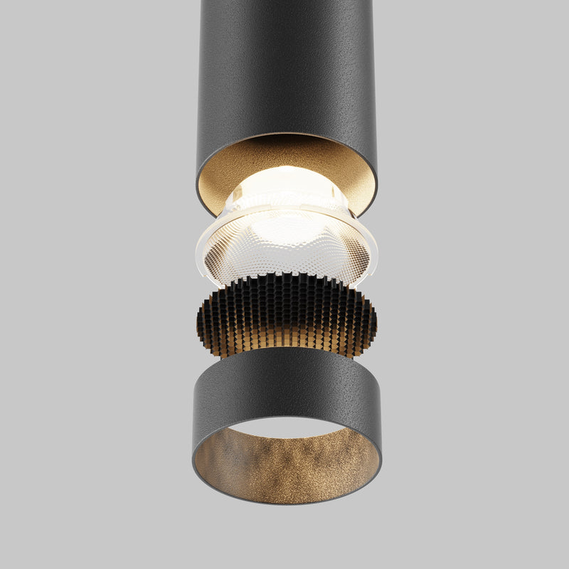 Lustra LED Maytoni Technical Focus LED, Negru, LED 12W, 900lm 3000K