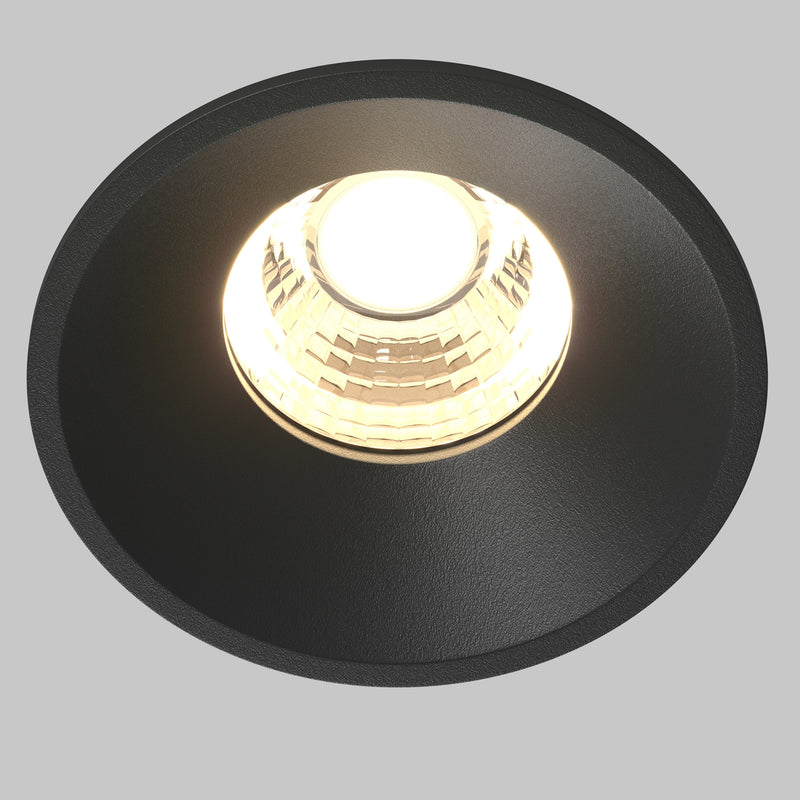 Spot LED Incastrat Maytoni Technical Round, Negru, LED 7W, 450lm 3000K