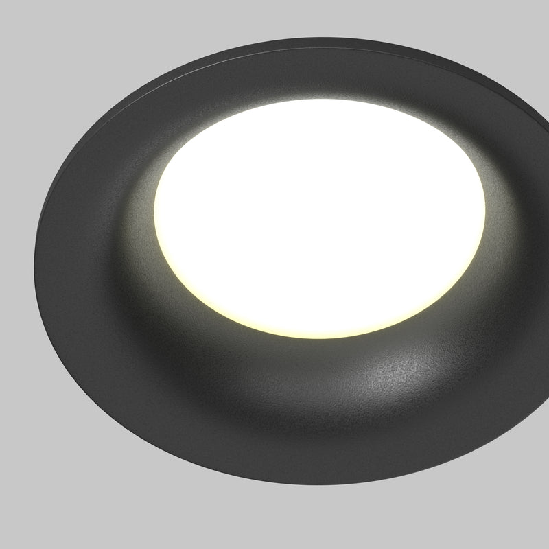Spot incastrat baie / bucatarie / exterior Maytoni Technical Slim, Negru, GU10 50W