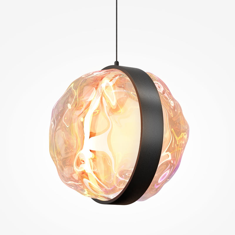 Lustra LED Maytoni Misterio Ø380 cm, sticlă multicolor, 15W, 2700K, negru
