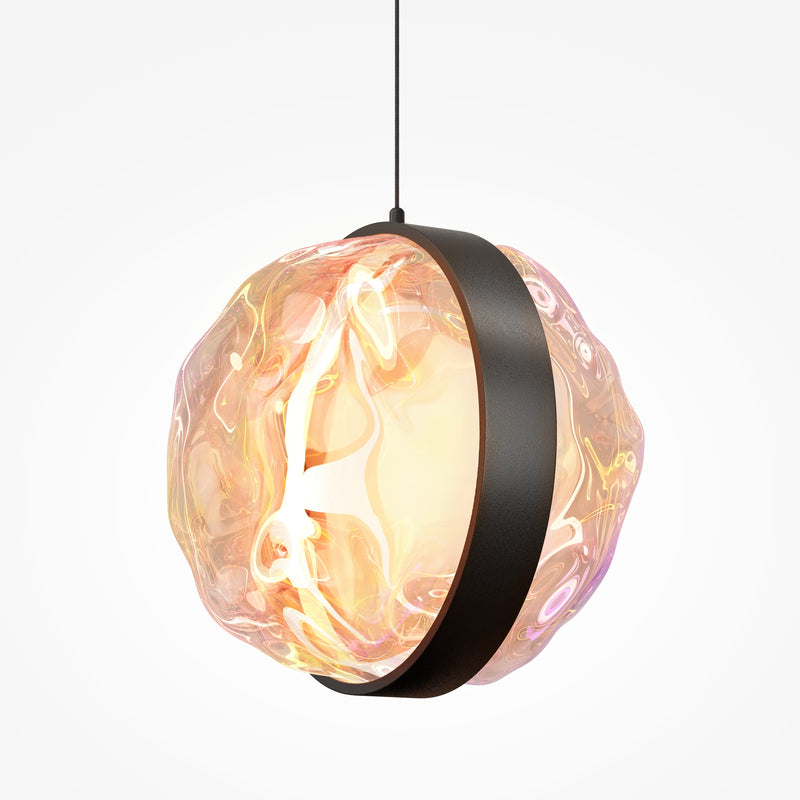 Pendul LED Maytoni Misterio Ø180 cm, sticlă multicolor, 6W, 2700K, negru
