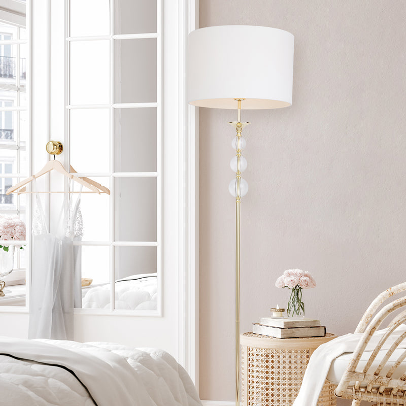Lampadar Zuma Line 1xE27 Auriu / Alb REA Floor RLL93163-1GW